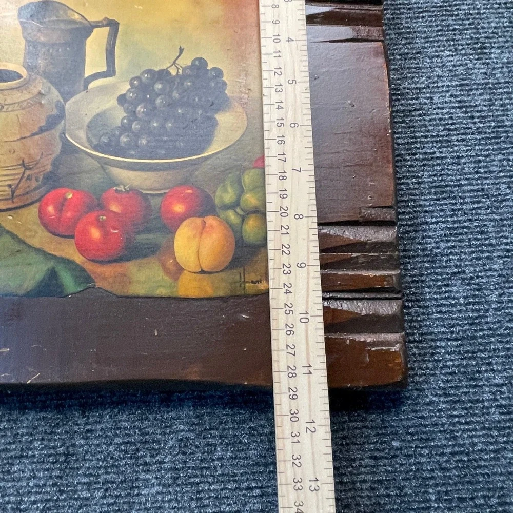 Unbranded Still Life Wood Wall Art 114x12 Rustic Fruit Decoupage Cottagecore
